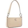 Calvin Klein Classic Minimalist Metal Letter Zipper Underarm Mixed Material Shoulder Bag Medium Women Bags Almond-Yellow DH3237-5FZ