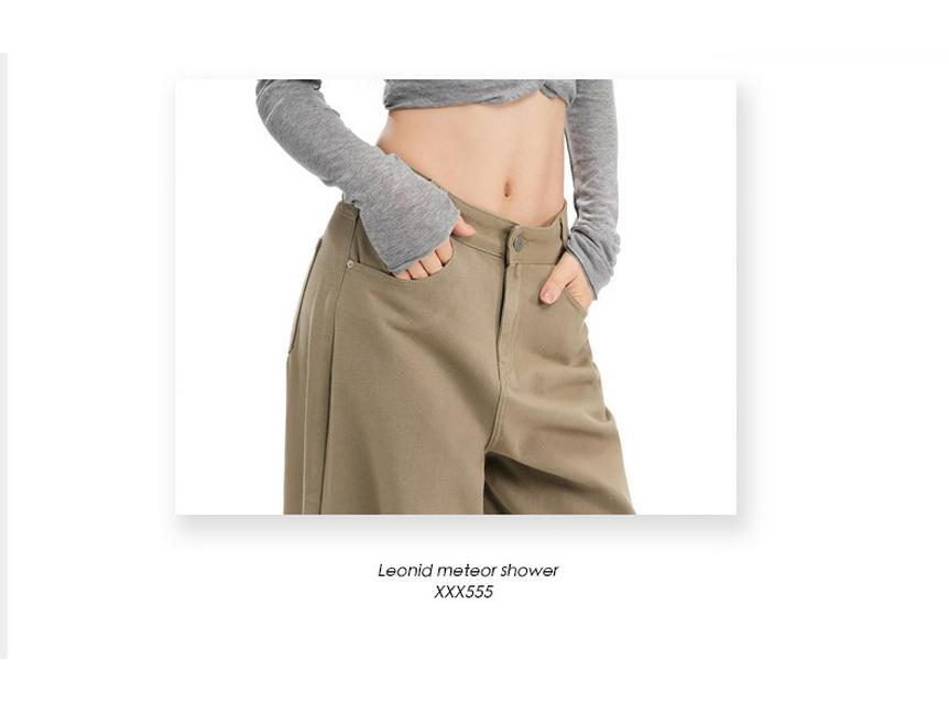 Women's American Retro Wide-Leg High-Waist Khaki Jeans - Versatile Plus Size, Autumn 2025 Collection