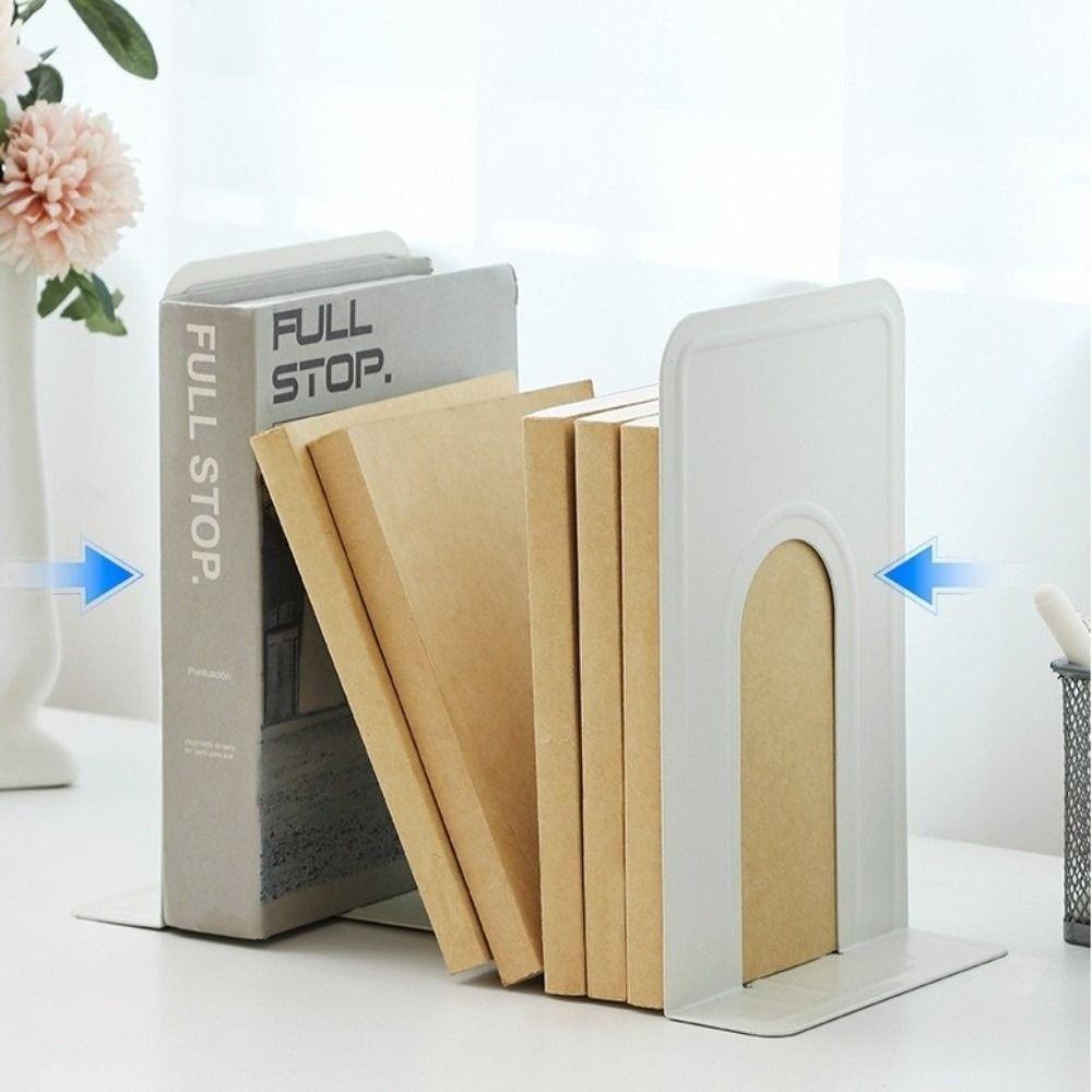 2Pcs Metal Book Supports Round Top Book Stopper Durable Desktop Bookshelf Organizer  Gift