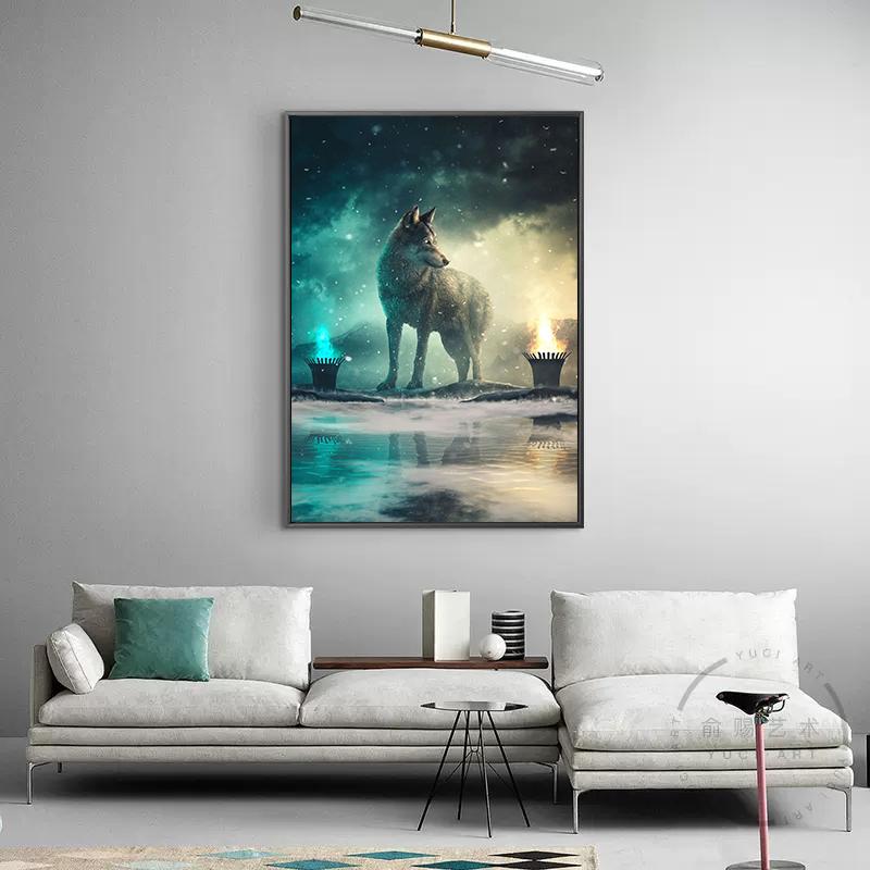 Fantasy Animals Lion Wolf Eagle Bear Tiger Urban Jungle Poster Canvas Painting Vintage Nordic Wall Art Living Room Home Decor