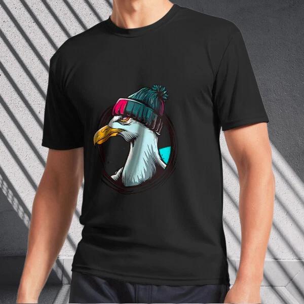 Men s and Women s T-shirts Beanie hat seagull XXXXL