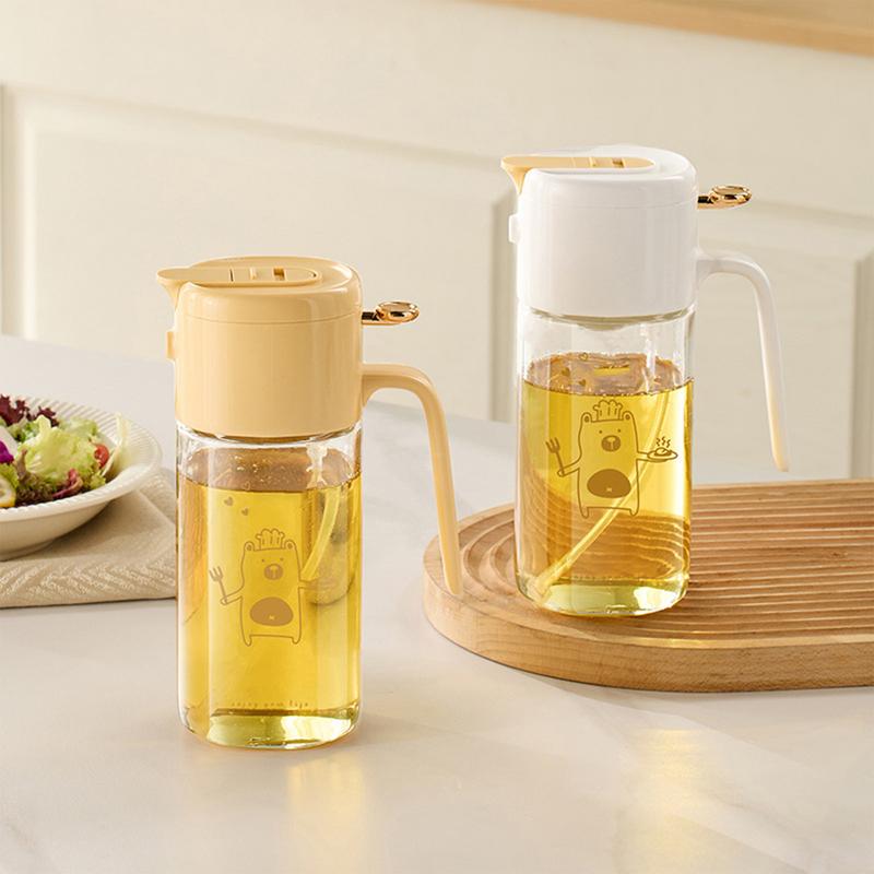 Oil Dispenser For Kitchen Olive Oil Spray Bottle 550ml Glass Condiments Container Kitchen Gadgets For Baking Grilling Camping