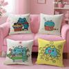 B-Bugcat C-Capoo Cushion Cover Summer Coolness Linen Fabric Double-Sided Printing Pillow Case Sofa Home Decor Gift