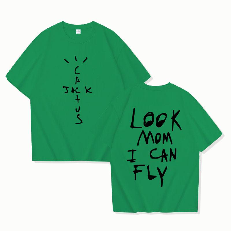 New Hot Look Mom I Can Fly Printed T-shirts Women Unisex Casual Loose Round Neck Creative Personalized Y2k T-shirts
