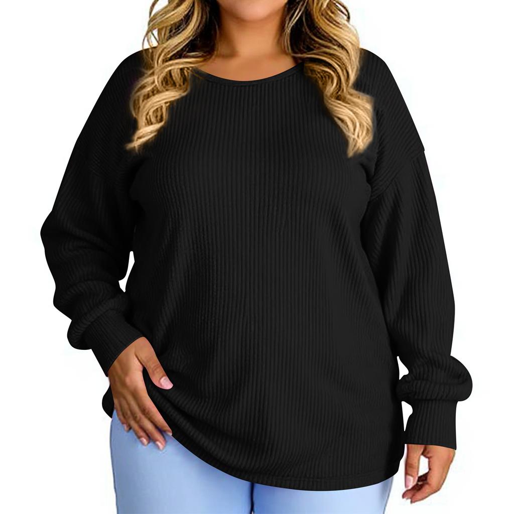 Women's Fashion Casual Solid Color Oversized  Long Sleeve Loose Fit Top