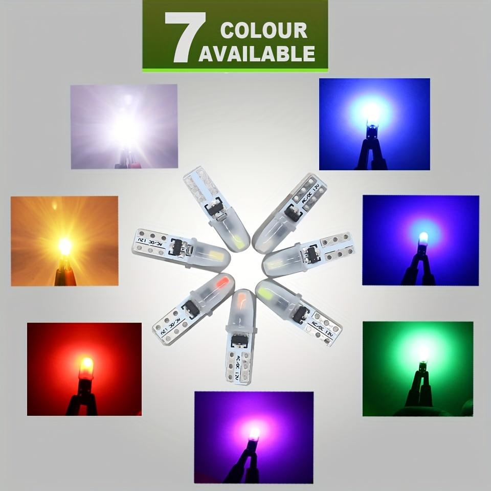 10pcs T5 Car Dashboard Instrument Panel Lamp LED Indicator Wedge Light Bulb