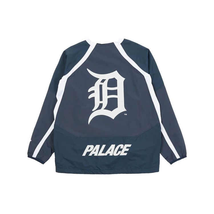 Palace New Era Palace X New Era Collaborative Detroit Tigers Drill Long Sleeve Crew Neck T-Shirt Men Tops Navy P21DNSS005