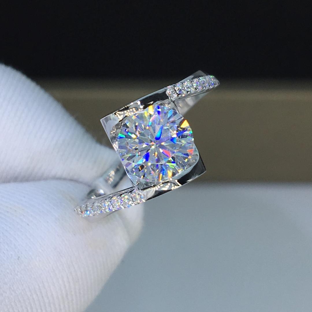 Adjustable Open Ring Sparkling CZ Eight Hearts Eight Arrows Moissanite Like Angel Kiss Ring for Women adjustable