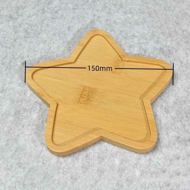 Multi Bamboo Tray Wood Saucer Flower Pot Tray Cup Pad Coaster Plate Kitchen Decorative Plate Creative Coaster Coffee Cup Mat