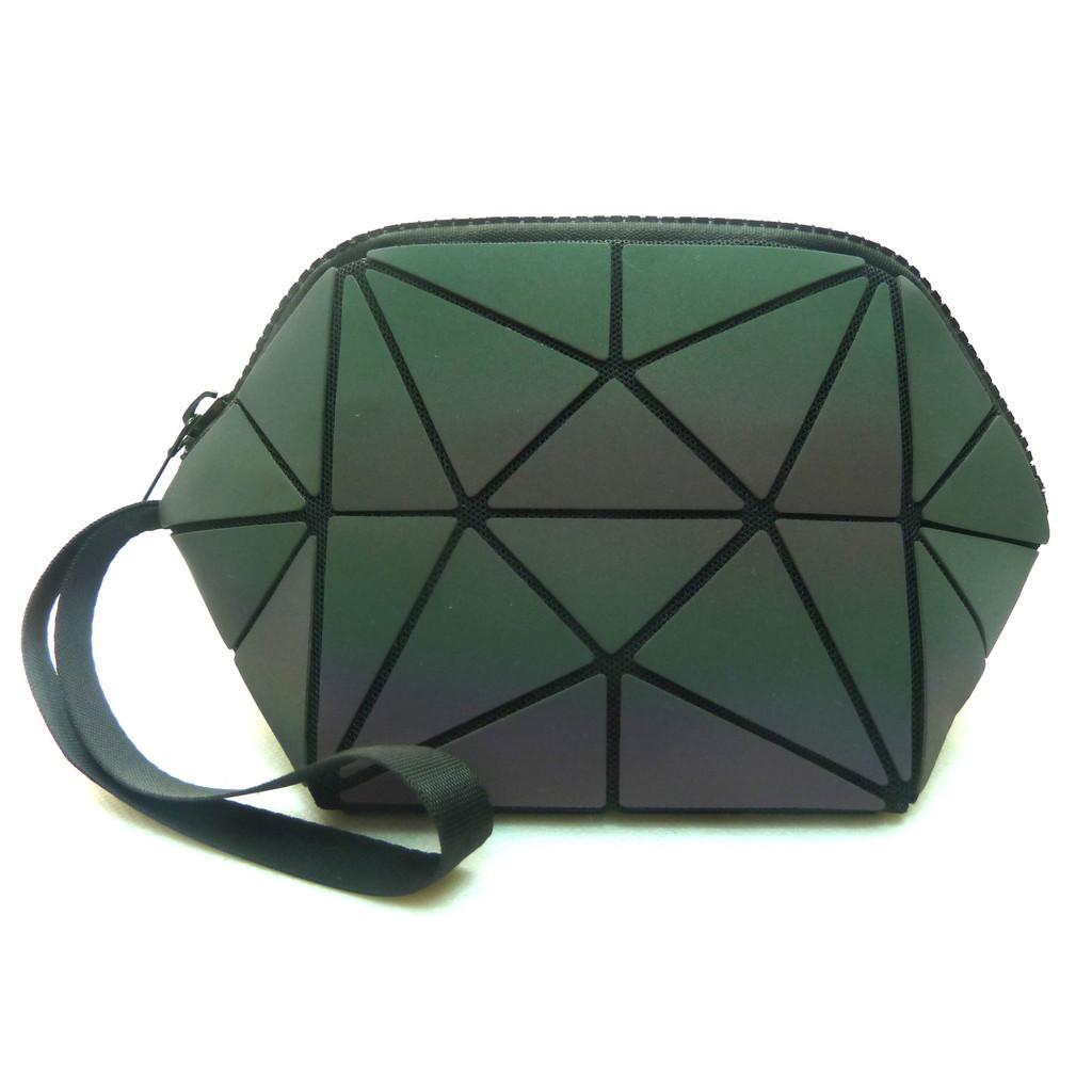 Women Pu Night Light Handbag With Geometric Pattern And Storage Functionality