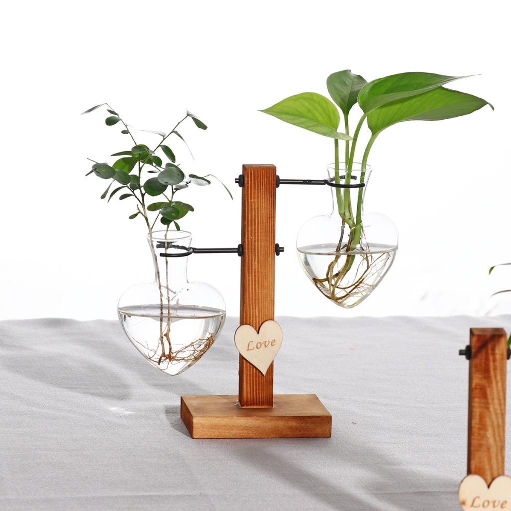 2pcs Shaped Vase in Wooden to Clean Planter