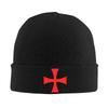 Cross Knights Templar Symbol Bonnet Hats Street Knit Hat Unisex Winter Warm Skullies Beanies Cap for Travel Outdoor Camping
