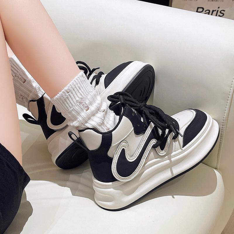 

Мода 2024 года, женские повседневные кроссовки на толстой подошве, осенние универсальные кроссовки на шнуровке с цветными блоками 40 чёрный