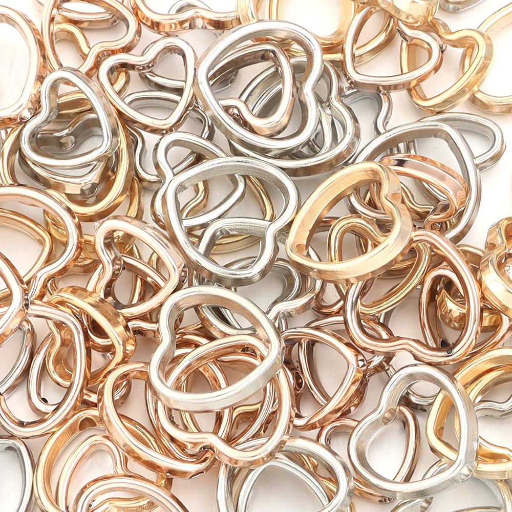 100 Stück Vergoldete Liebesherz Hohl CCB Perlen Kunststoff Lose Abstandshalter Perlen Für Schmuckherstellung DIY Halskette Armband Zubehör