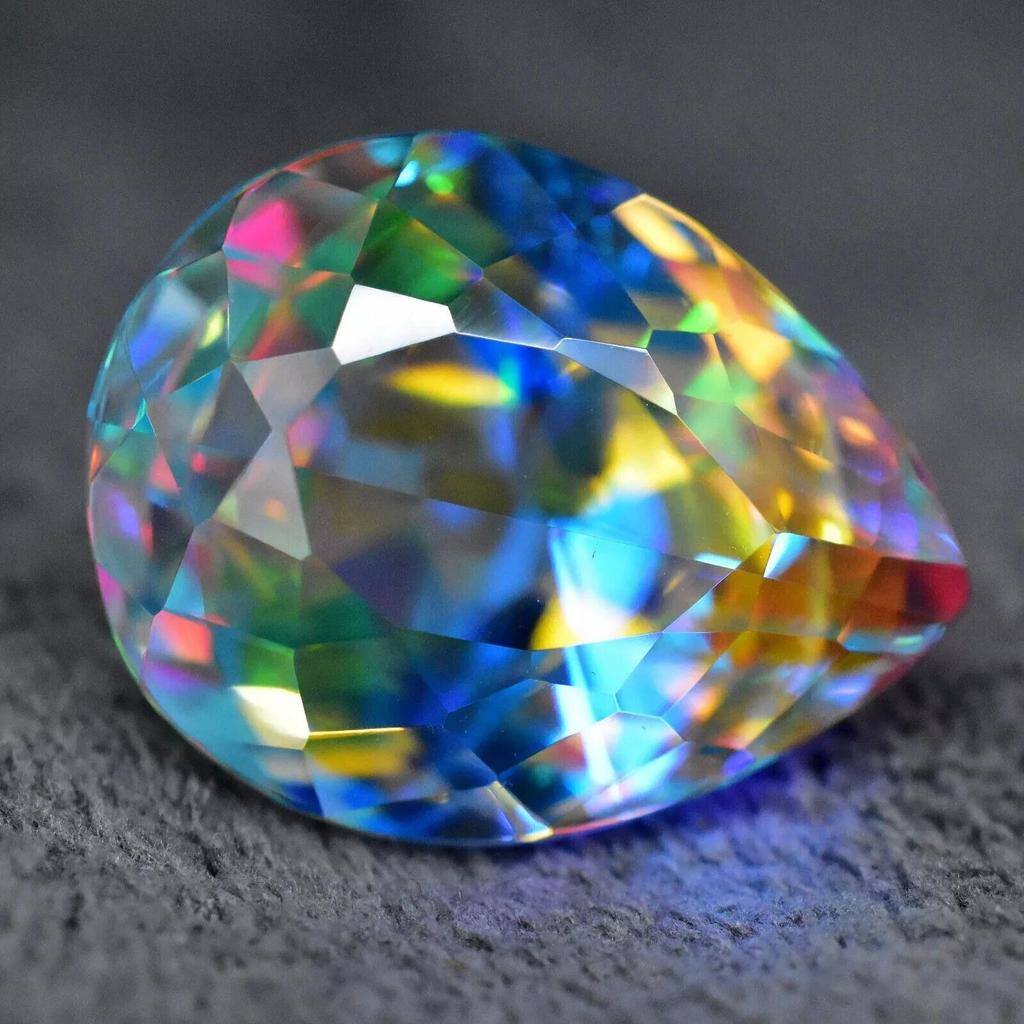 Natural Mystic Topaz Rainbow Fire 50-51 Ct Pear Cut Beautiful Gemstone