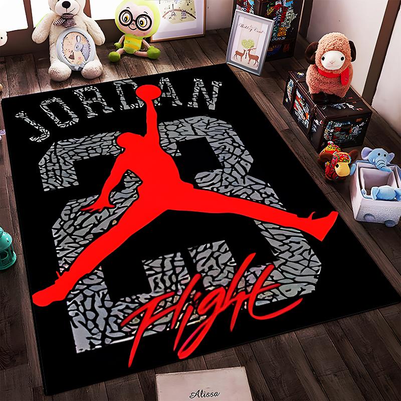 Rotes Silhouette Dunk Design Teppich Rutschfester Teppich geeignet für Wohnzimmer und Schlafzimmer Sofas Sofas