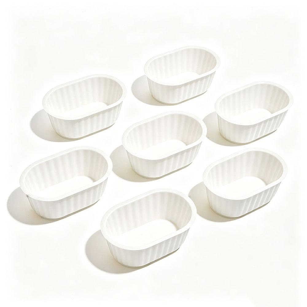 7Pcs Silicone Oval Cake Molds Muffin Cupcake Reusable Bread Cake Toast Pan Cake Moulds Baking Molds Tools Decorating Tools