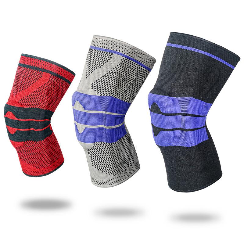 Sports Knee Pads Silicone Spring Fixed Knitted Knee Pads Running Fitness Basketball Mountaineering Sports Protective Gear