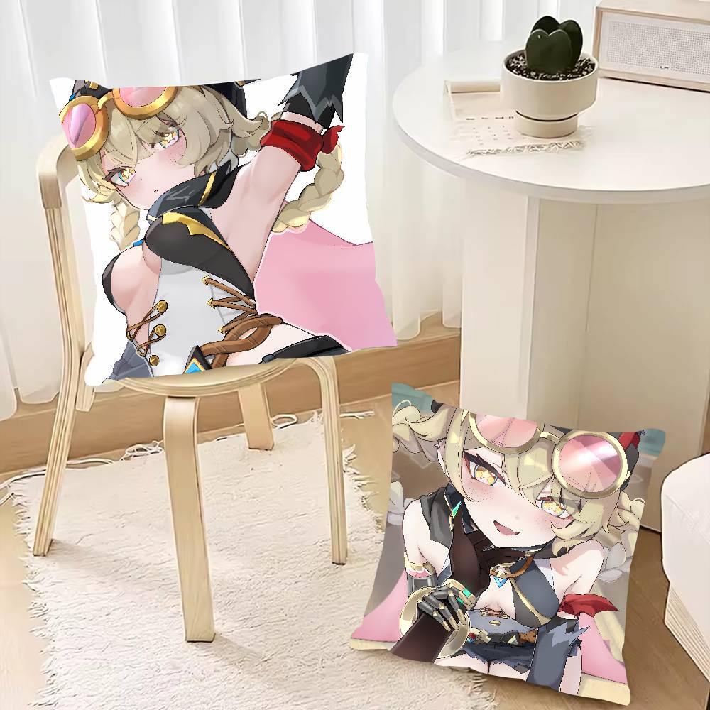Cute Funny Girl Hot Jahoda Genshin Impact Cushion Cover Decor Throw Pillow Covers For Couch Camping Pillow Cover Decorations