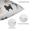 Pillow Cover Flat Various Dog Breeds Illustration  Retro Trendy Pillow Case For Sofa Home Decoration Pillowcases