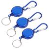 3PCS Nylon Rope Telescopic Burglar Tool Mini Anti Lost Retractable Pull Keychain BuckleBlue