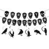 Halloween Black Skull Happy Halloween Banner Pull Flag
