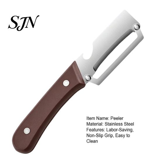 Sharp Kitchen Peeler Vegetable with Handle, 3-in-1 Stainless Steel Peeler, Scallion Shredder Efficient Fruit And Bottle Opener, Multi-Functional