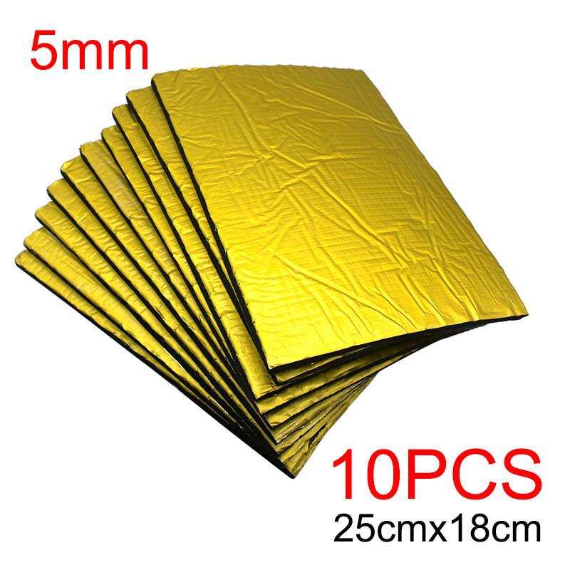 25x18 cm Självhäftande Ljudisolerings- och Värmeisoleringsmatta för Bil med Aluminiumfolie