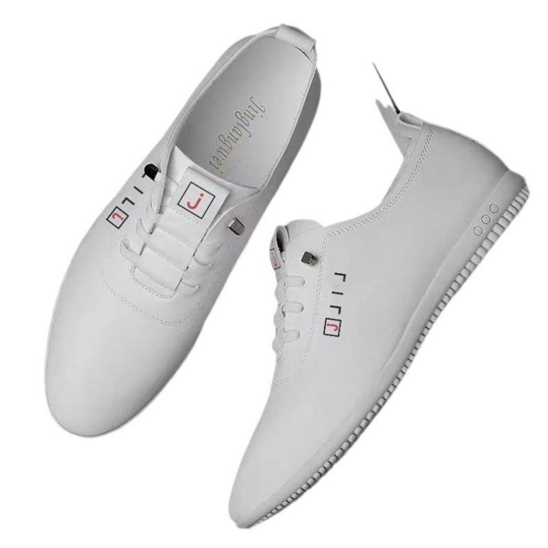 Men's Casual Leather Shoes Are Fashionable and Simple with One Foot, Small White Shoes, Driving Shoes, Light and Comfortable Men's Shoes