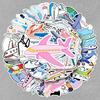 50 Airplane Cartoon Stickers: Cute, Waterproof Travel & Luggage Decals