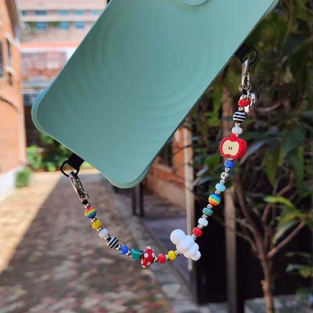 Y2K Beaded Phone Chain Zinc Zinc Alloy Versatile Bag Pendants Creative Colorful Bag Charm Women