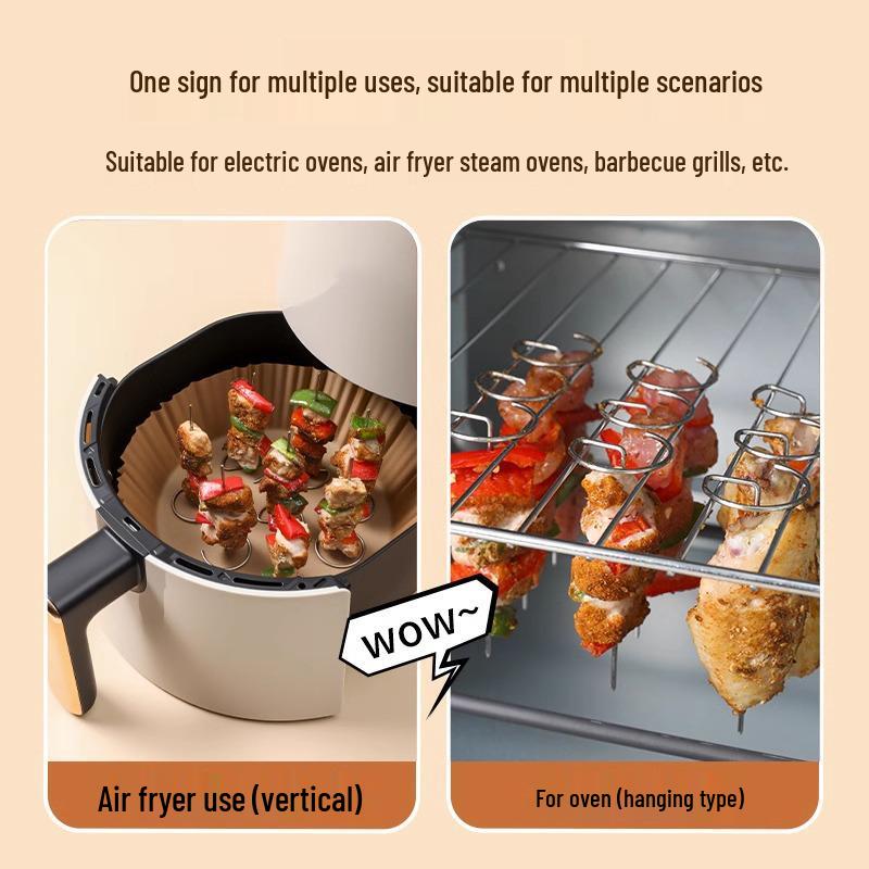 304 Stainless Steel Vertical Skewers and Rack for Air Fryer Ovens