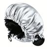 Satin nightcap double button adjustment satin nightcap, women's beauty hair care cap, shower cap