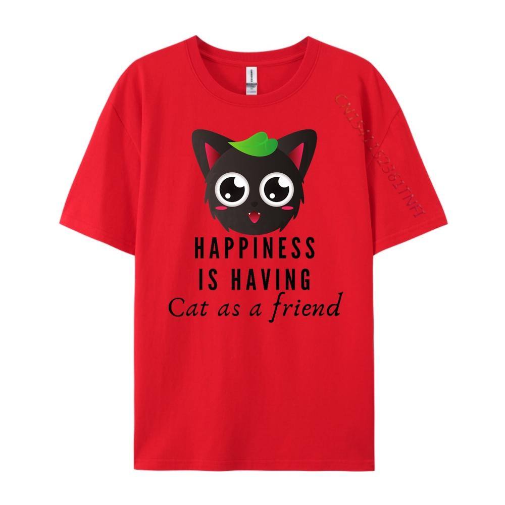 Happiness Is Having Cat Cat Black T Shirt T-Shirt Print XS Graphic T Shirts Men s Shirts Printing S