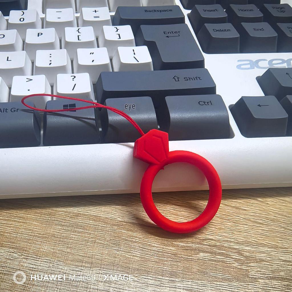 Silicone Colorful Phone Lanyard & Keychain with Anti-Lost Ring