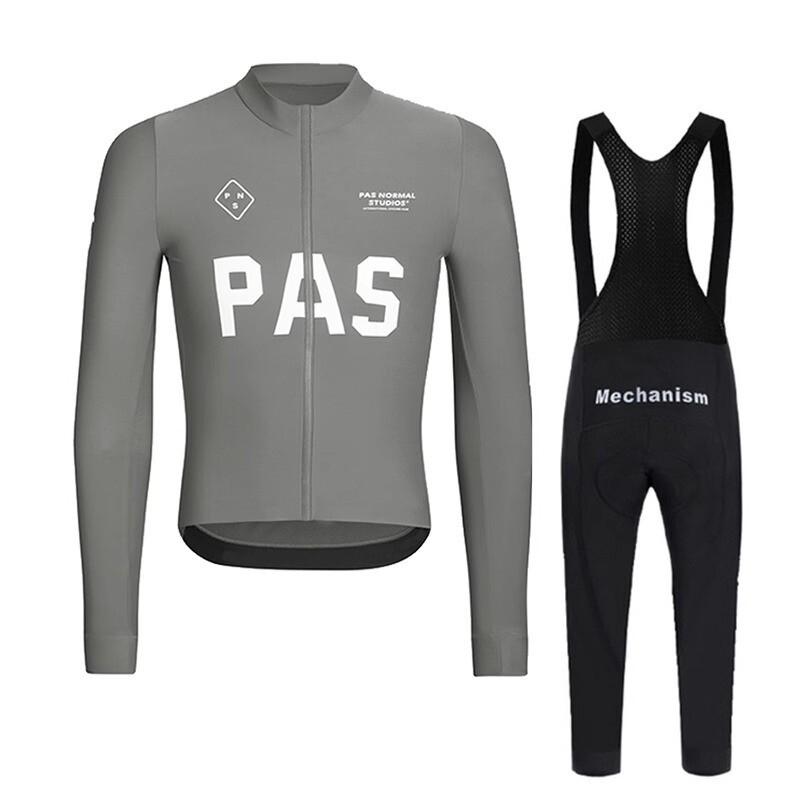 Mens Cycling Thermal Long Sleeve Jersey Bib Pants Set Breathable Warm Fleece Winter Bike Outfit