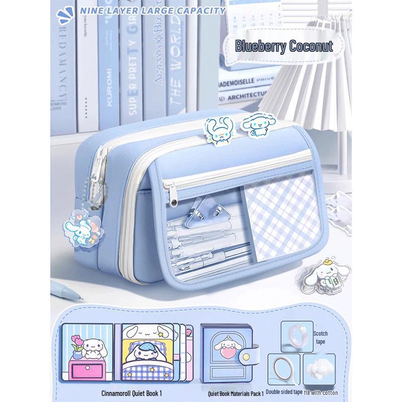 9-Tier Large Capacity Flip-Top Pencil Case for Girls and Boys - Ideal for Elementary and Junior High School Students