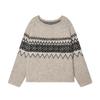 European and American style, new women's clothing, fashionable, versatile, cross-border color-rubbing effect jacquard knitted sweater