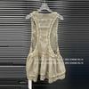 Elegant Lace Mesh Dress - Women's French See-through Vest Short Skirt Design