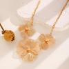 Exquisite Gold Flower Necklace & Dazzling Floral Stud Earrings - High-End Luxury Collection