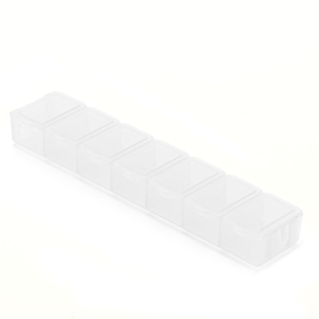 Divide Storage Box 7-Grid Watercolor Palette Jewelry Travel Repacking Plastic ContainerWhite