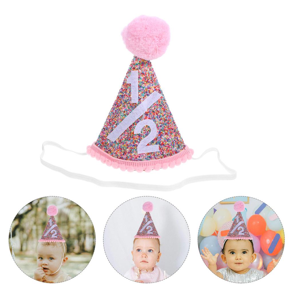Creative Birthday Party Hats Colorful Polyester Non-Woven Fabric Kids Party Caps with Rope Lightweight Decorative Birthday