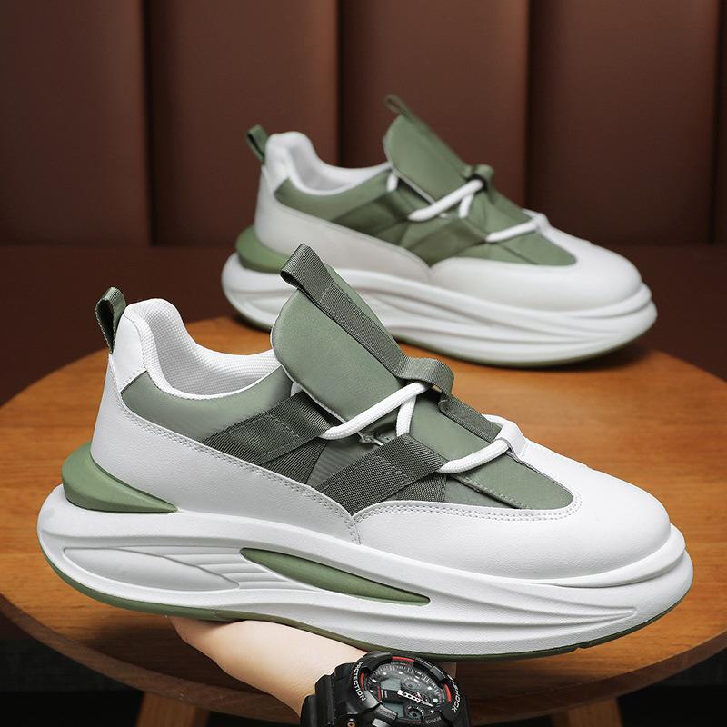 

Летняя мужская обувь, новые легкие и дышащие повседневные туфли, мужская трендовая универсальная спортивная обувь на платформе, повседневная обувь для папы 44 зелёный