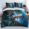 Joc de imprimare 3D World Warcraft WOW Set de lenjerie de pat Husă de pilotă Set de pat Husă de pilota Față de pernă Consolator King Queen Size Băieți Adult
