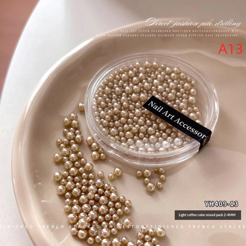 2-4mm Decorative Nail Pearls Resin Charms Stylish Beads for Creative Manicures
