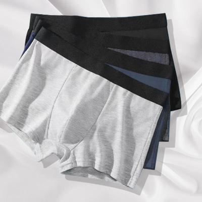 Boxer briefs respirants pour hommes, couleur unie, grande taille
