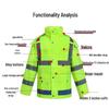 High Visibility Reflective Raincoat Set - 300D Oxford Cloth, Split Design for Outdoor Traffic, Duty, and Rescue Use
