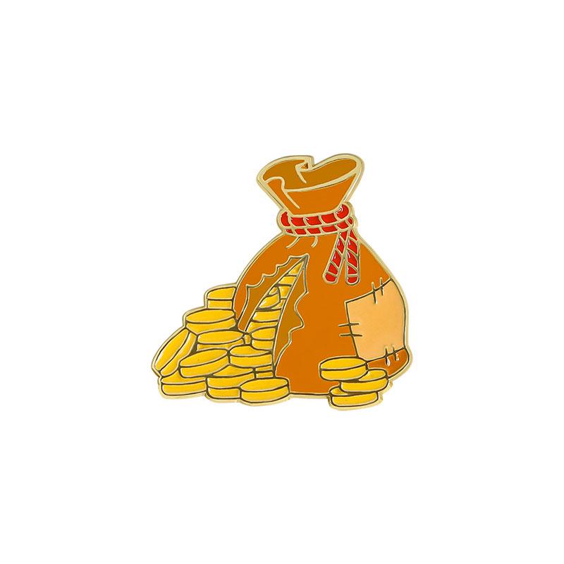 Vintage Money Bag With Coin Enamel Brooches Meaning Get Rich Golden Pins Backpack Bag Badge Accessories