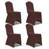 Vidaxl Elastic Brown Chair Covers 4 Pcs