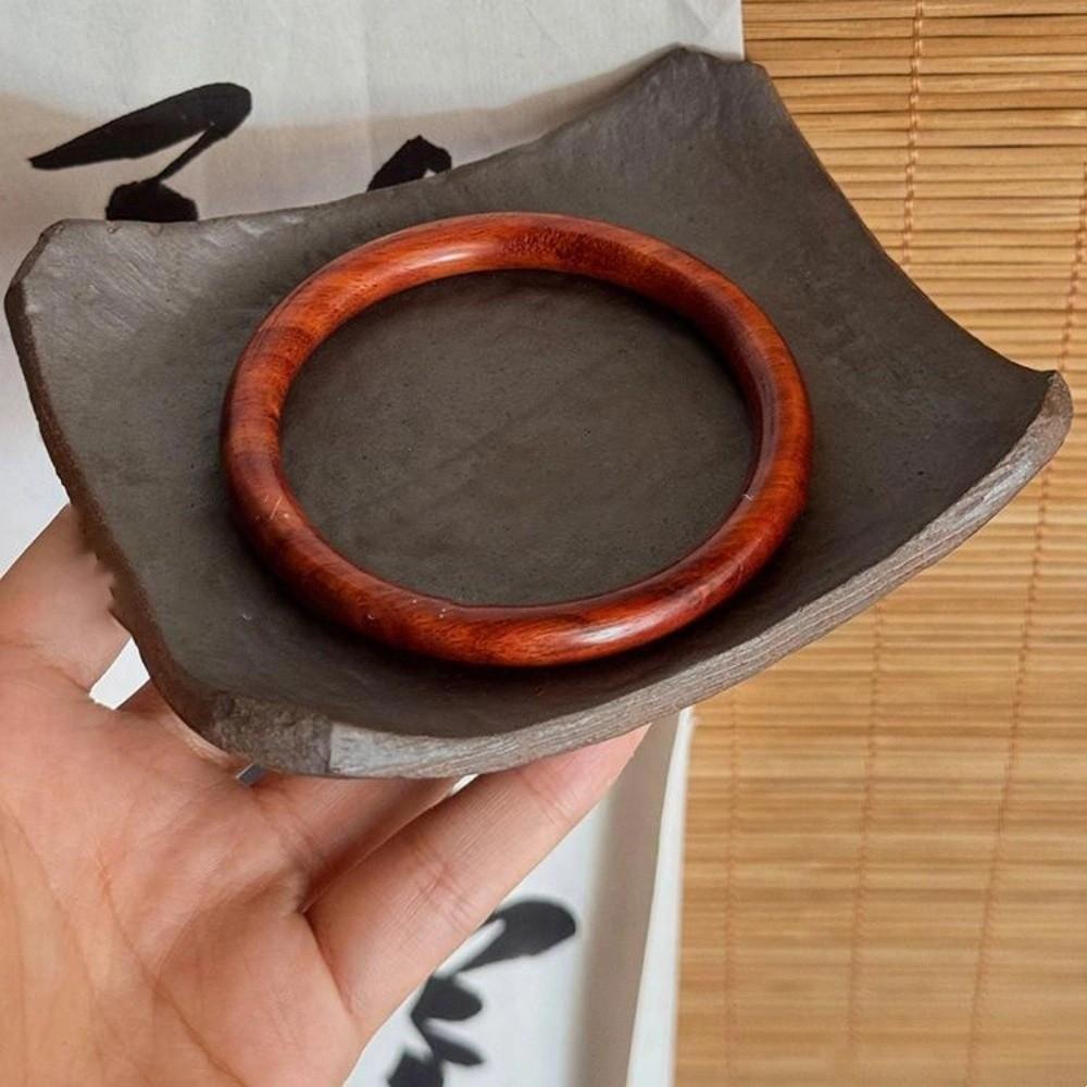 Chinese Ethnic Style Sandalwood Bracelet Minority Design Retro Hand Ring Sandalwood Bangle  Student